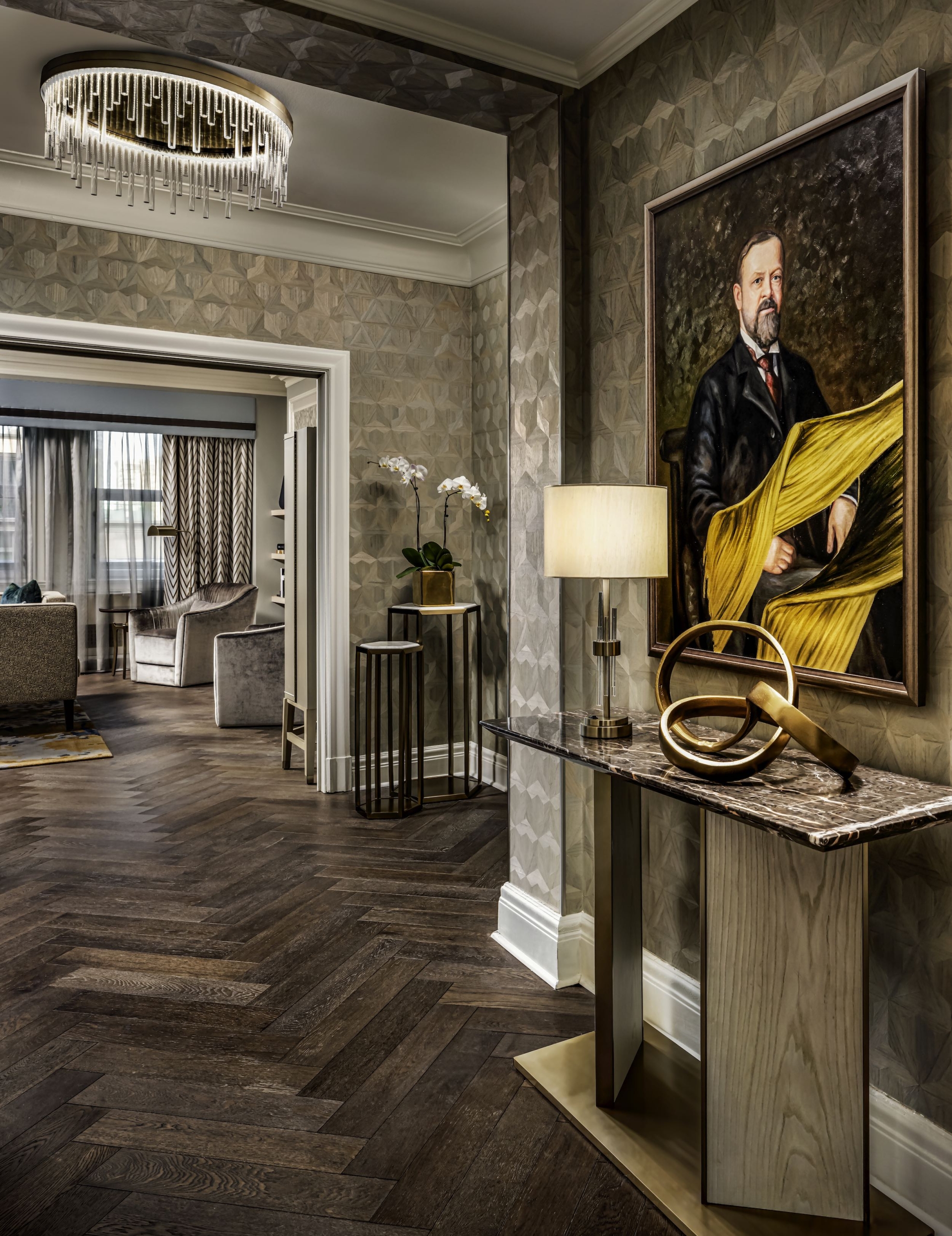 Hallway with a portrait on the wall