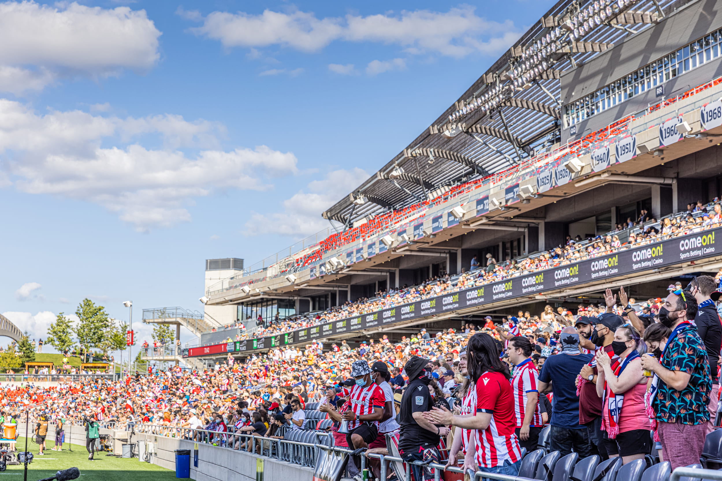 people watching a sports game