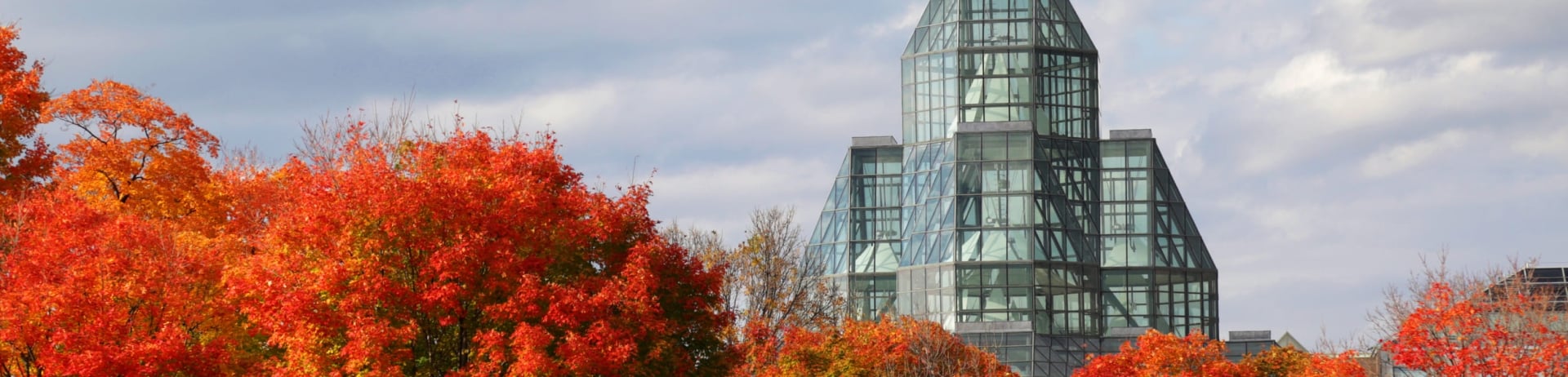 view of national gallery of canada from majors hill park in the fall